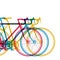 Abstract background 3 bikes in different colors on white, vector illustration for your design