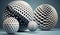 Abstract background with 3d spheres cluster. Blue and grey color. Banner or poster design. Generative AI