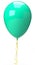 Abstract background of a 3d tiffany colored balloon with thread