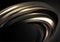 Abstract background with black gold 3d wave on black background for concept design. Realistic metalic swirl Wave flow