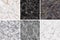 Abstract background, black white gold marble sample collection, fake stone textures set, painted artificial marbled surface,