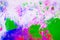 Abstract background of blots pink, green and blue on white paper