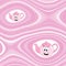 Abstract background with cartoon kettle in pink