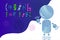 Abstract background with charming robot and lettering for children coding design concept in flat style