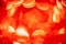 Abstract background with christmas lights in boken. Bright red trending color texture for design