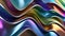 Abstract background chrome metal wave, light neutral tones of rainbow.