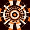 Abstract background with circles and spirals in orange and black colors. generative AI