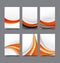 Abstract background collection of curve wave orange and white ba