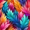 Abstract background with colorful leaves and dimensional multilayering (tiled)