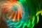 Abstract background with colorful staggered and refracted vortex light effects