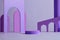 Abstract background for cosmetic advertising. Blank podium display in pastel purple color