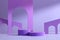 Abstract background for cosmetic advertising. Blank podium display in pastel purple color