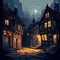 Abstract background cozy village house theme dramatic high quality ai generated image