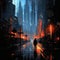 Abstract background cyberpunk theme dramatic atmosphere high quality ai generated image