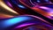 Abstract background of dark metallic holographic liquid metal with mild rainbow reflective waves. Neural network