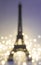 Abstract background with Eiffel tower and lights.