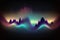 Abstract background with equalizer effect. Neon lights. Sound wave. Event flayer. Dance, house, techno party. Generative AI