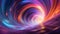Abstract background evoking a high-speed wormhole journey, featuring a mesmerizing vortex of vibrant colors and cosmic energy. Ai