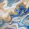 Abstract background, fake stone texture, blue gold ocean jasper agate or marble slab with glitter veins, wavy lines fashion print