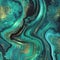 Abstract background, fashion fake stone texture, malachite emerald green agate or marble slab with gold glitter veins, wavy lines