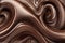 Abstract background with flowing liquid chocolate vawes, Delicious dark brown Chocolate dessert wallpaper design for