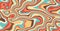 Abstract background of groovy Wavy spiral line design in 70s Hippie Retro style