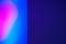 Abstract background with half pink heart shape on blue color and violet empty side. Blurred backdrop, copy space