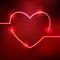Abstract background with heart shape neon lines
