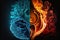 an abstract background image inspired by nature\\\'s elements - fire, water Generative AI