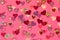 Abstract background image selective focus pink hea