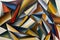Abstract background of multicolored origami paper,  Polygonal pattern