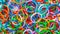 Abstract background. Multicoloured elastic bands