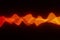 Abstract background orange Audio wave heart beat 3d rendering