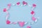 Abstract Background with Paper Hearts, ribbons for Valentine s Day. Blue Love and Feeling Background for poster, banner