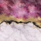 Abstract background, pink marble with veins stone texture, gold foil and glitter, painted artificial marbled surface, marbling