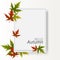 Abstract background, poster design with autumn leaves. Photo Frame. Hello, Autumn