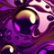 abstract background with purple and golden spheres, like in 3D style, ai generation