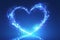 Abstract background with a radiant blue heart for Valentines Day