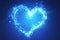 Abstract background with a radiant blue heart for Valentines Day