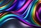 Abstract background from a rainbow flow of liquid metal on a gray background, wallpaper for design,