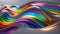 Abstract background from a rainbow flow of liquid metal on a gray background, wallpaper for design,