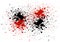 Abstract background with red and black color splatters