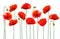 Abstract background with red poppies flowers.