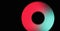 Abstract background red teal green glowing abstract grainy circle shape on black backdrop, copy space