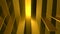 Abstract background of rotation gold boxes with reflecting