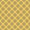 Abstract background seamless mosaic of concentric circles in diagonal arrangement on golden background. Retro design