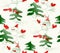 Abstract background seamless winter many snowmen in hats, mittens and shoes