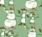 Abstract background seamless winter many snowmen in hats, mittens and shoes