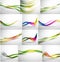 Abstract background set, blurred wave templates