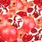 Abstract background with slices of fresh pomegranate